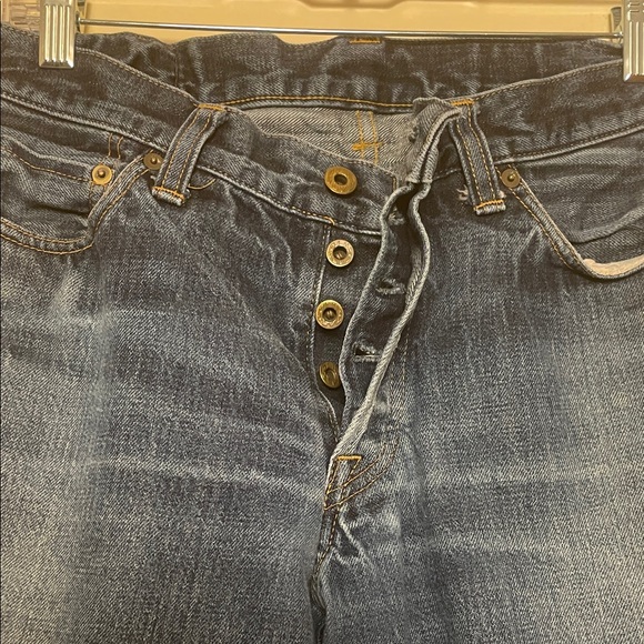 JBJ Japan Blue Jeans Men’s Salvage Straight Leg distressed 32x31 button fly - Picture 6 of 11